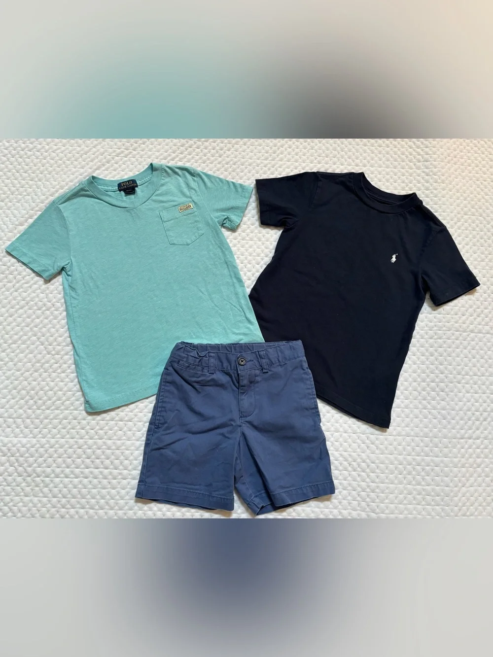 Little Boy Size4/4T Lot of Polo Ralph Lauren Shorts & T-Shirts Blue Teal